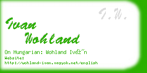 ivan wohland business card